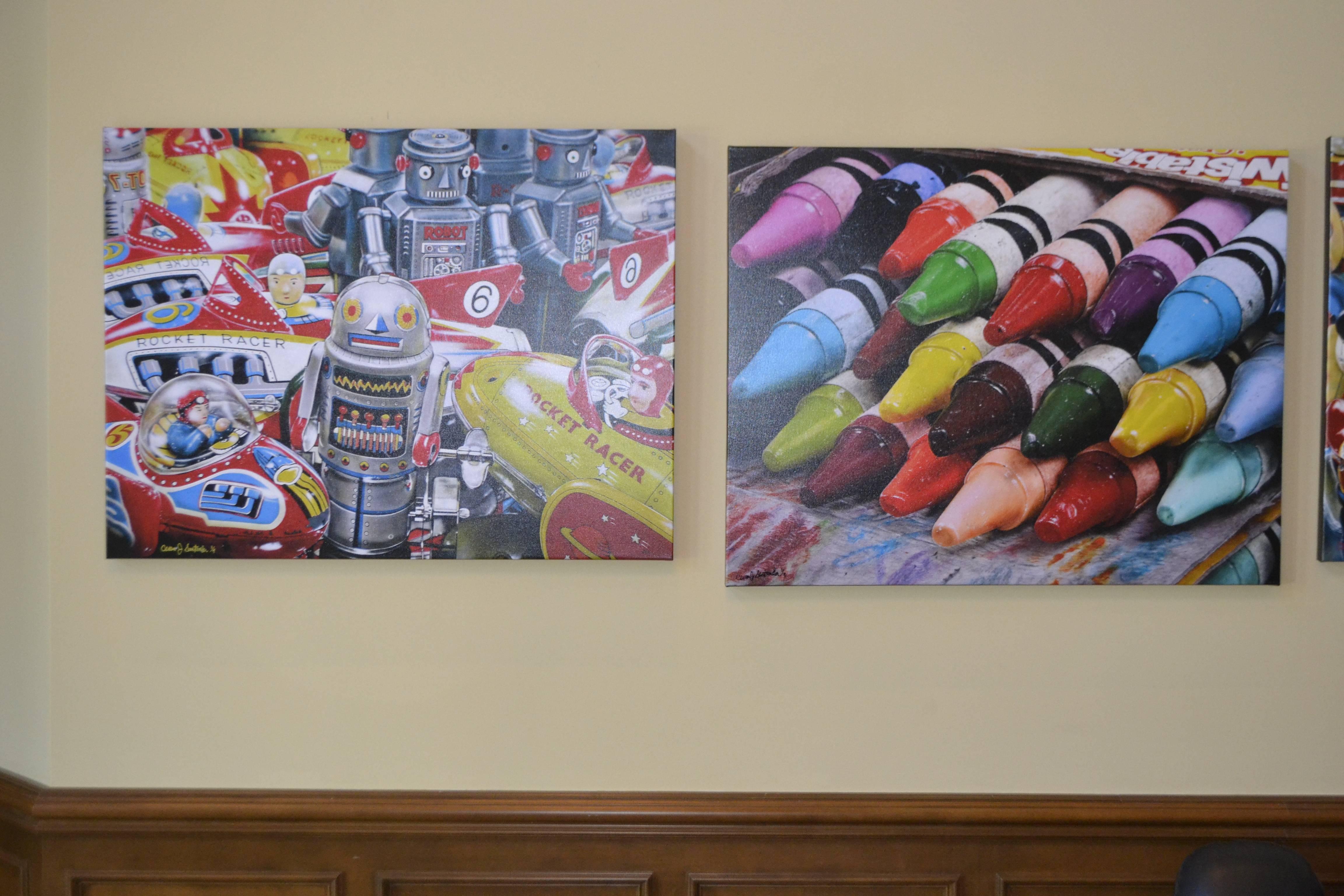 Conquerors Of Outer Space - Gray Interior Print by Cesar J. Santander