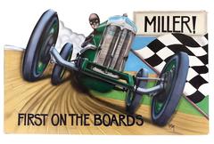 Vintage Auto Racing Painting