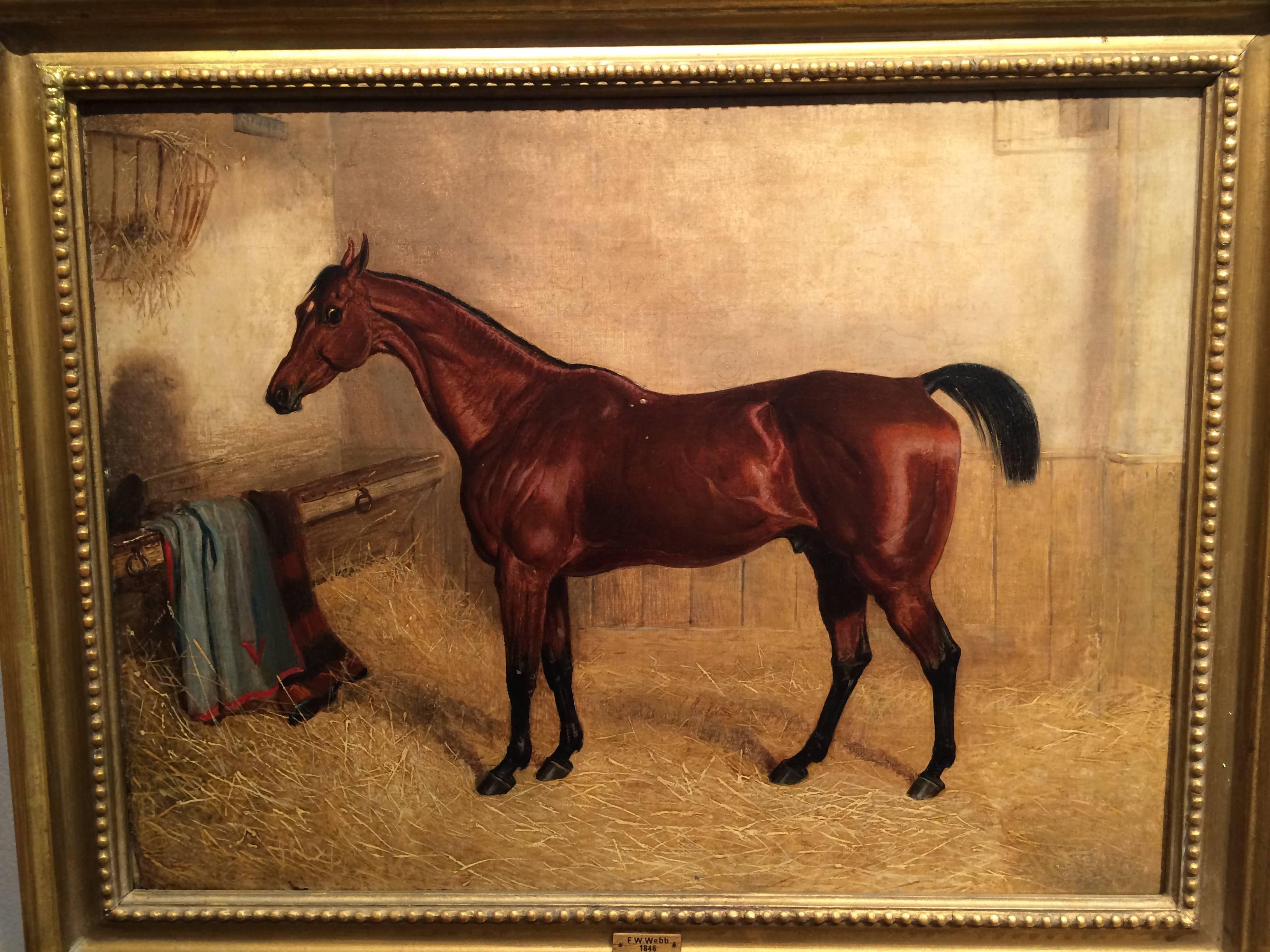 William Edward Webb Animal Painting - Chestnut Mare in a stable