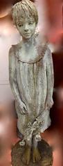 English Bronze Resin figure titled 'Eefa', who was a young Irish Girl 