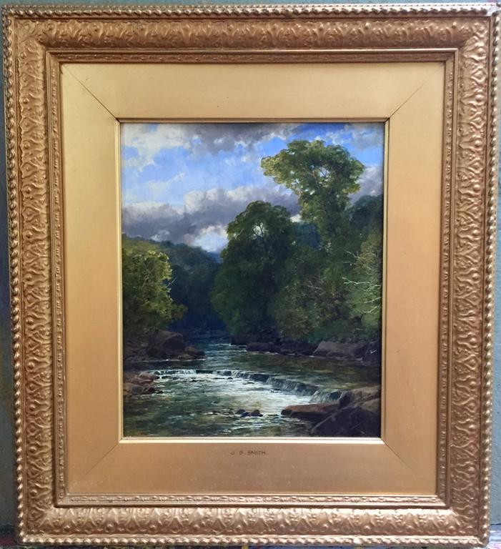 John Brandon Smith English Victorian Waterfall scene at 1stDibs