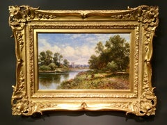 English River landscape with fishermen on the banks for the Thames