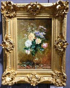 Impressionistische Blumenstudie in einer Glasvase:: Impressionismus