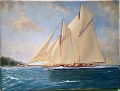 English Yachting scene, off of Cowes