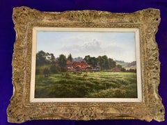 English Victorian farm scene with landscape in Summertime