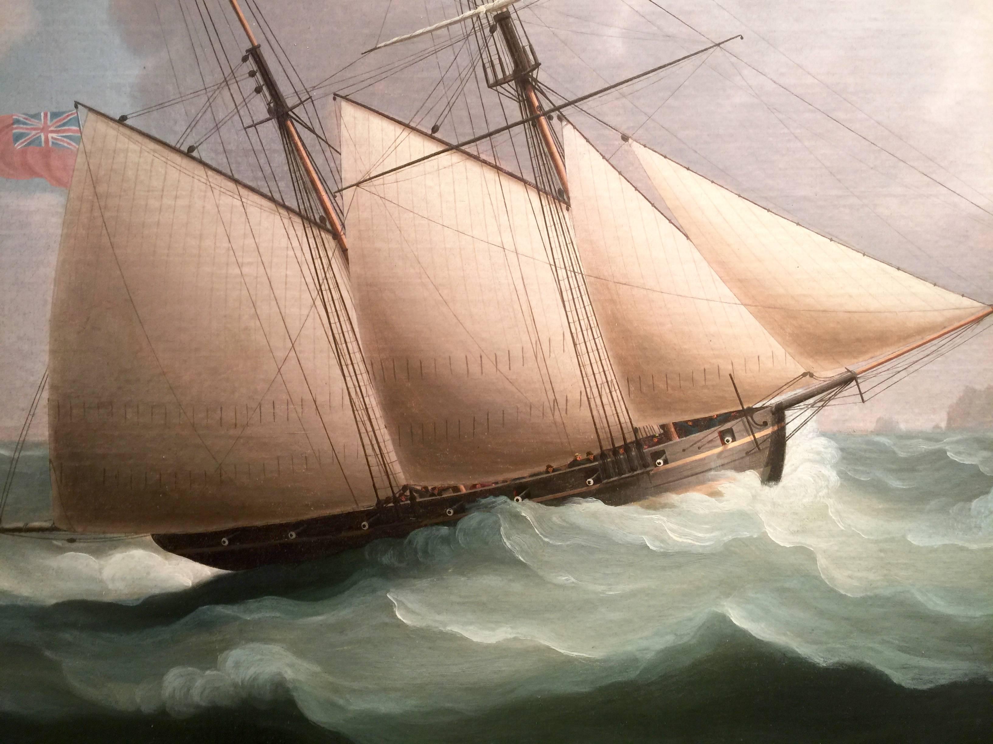 Off the Coast of England - Painting by Thomas Buttersworth