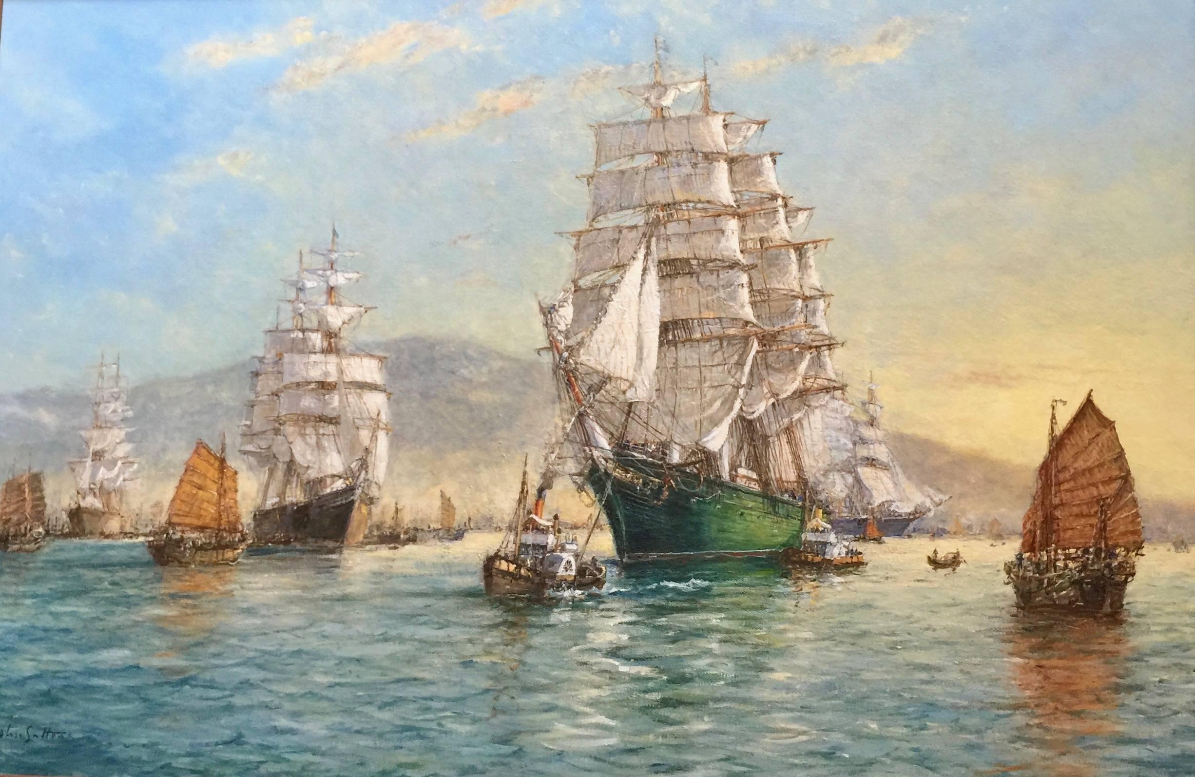 Le Clipper Themopale:: au large de la côte de Foochow - Painting de John Sutton