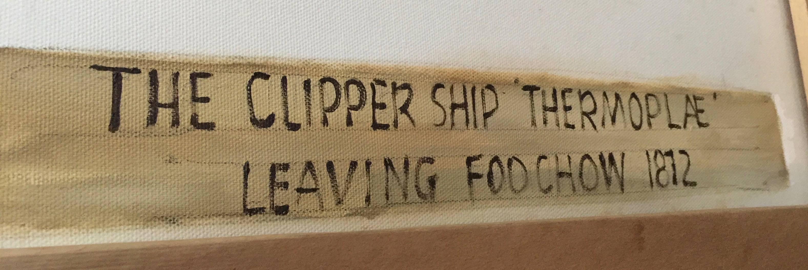 Le Clipper Themopale:: au large de la côte de Foochow - Contemporain Painting par John Sutton