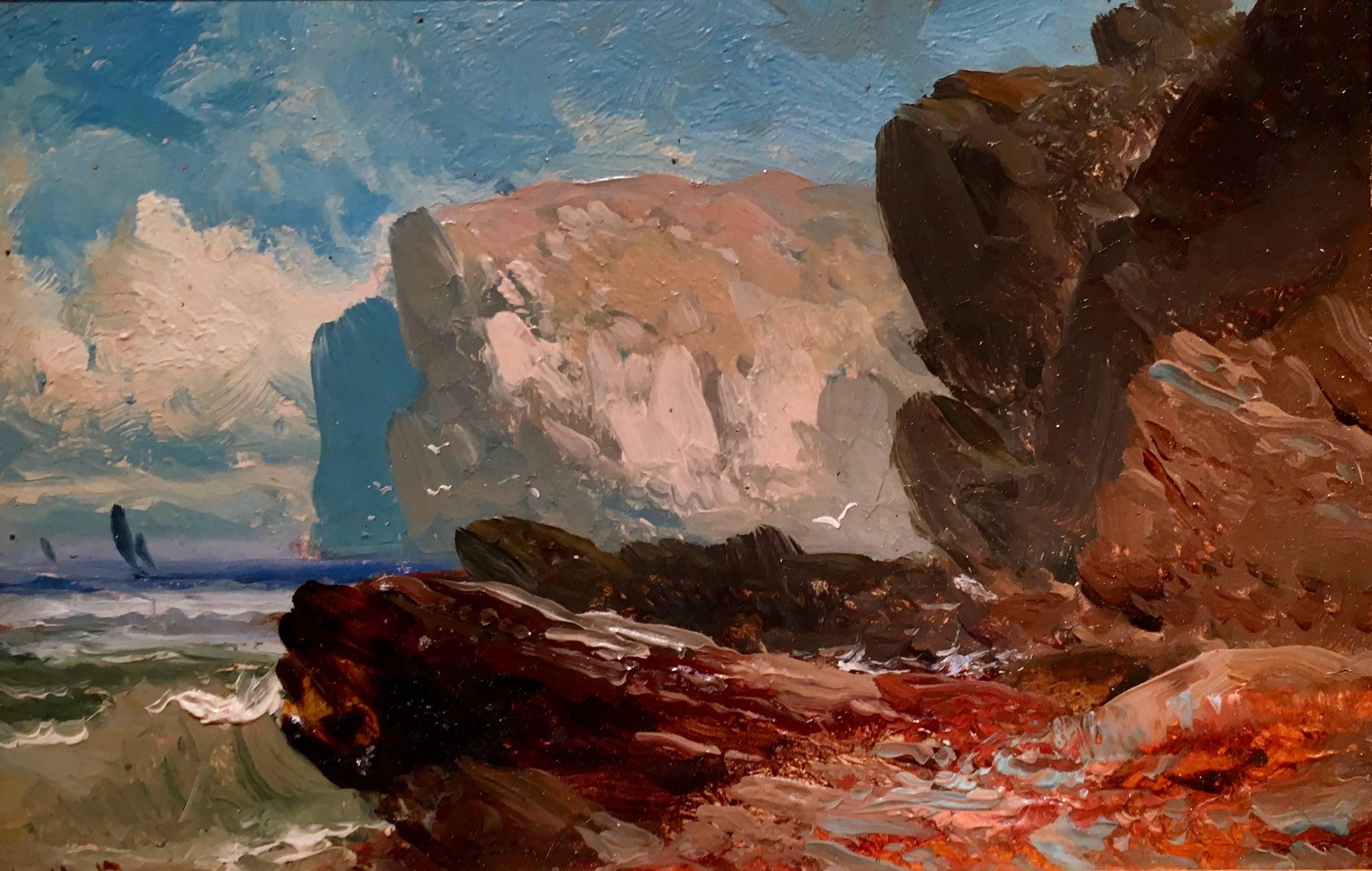 19th Century Cornish Coastal scene, England - Painting by Clarence Roe