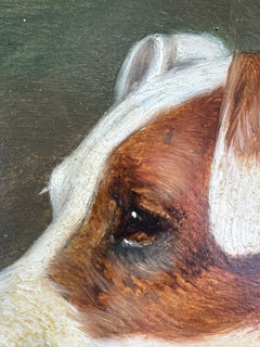 English Portrait of a Jack Russell dogs head Fine quality, signed circa 1900