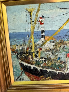 Impressionistische Schiffe auf See, Mitte des Jahrhunderts, in der Nähe des Hafens von Beirut