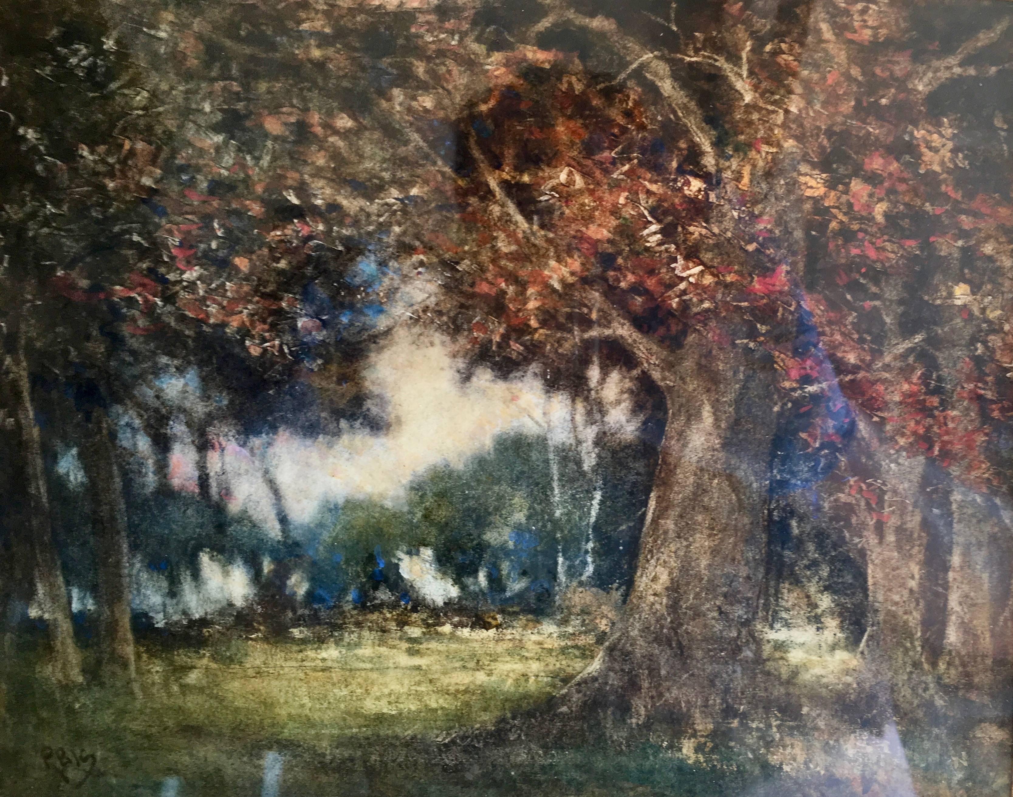 Extensive English wooded landscape - Painting by Beatrice Lawrence Smith