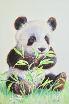 Panda Bears, seated whilst eating