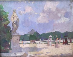 An Impressionist view of the gardens in Versailles near Paris, France