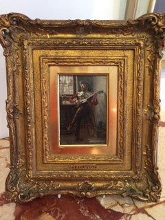 A French or German Musician playing the guitar in cavalier dress