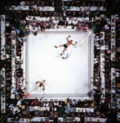 Vue aérienne, Muhammad Ali victorieux sur Cleveland Williams, photographie en couleur