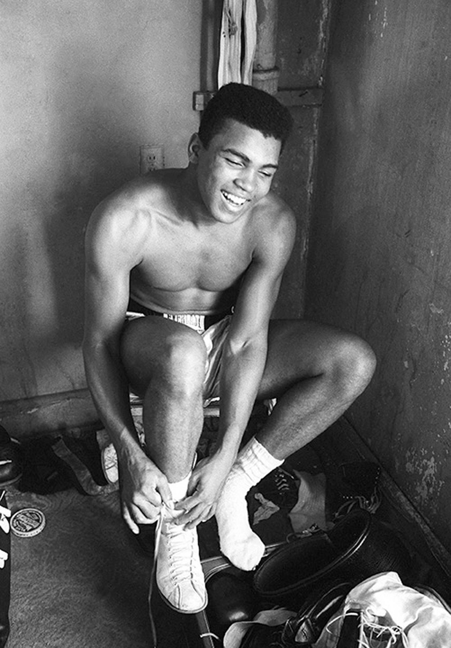 Marvin Newman Black and White Photograph - Cassius Clay, 5th Street Gym, Miami, Black & White Photography, Fine Art Print