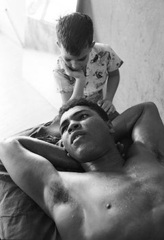 Cassius Clay et Angelo Dundee's Son, photographies en noir et blanc, impression d'art