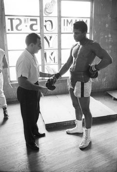 Cassius Clay avec Angelo Dundee, photographie en noir et blanc, impression d'art