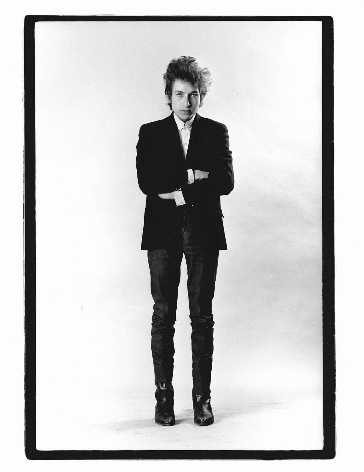Daniel Kramer Portrait Photograph - Bob Dylan Standing in Studio, NYC