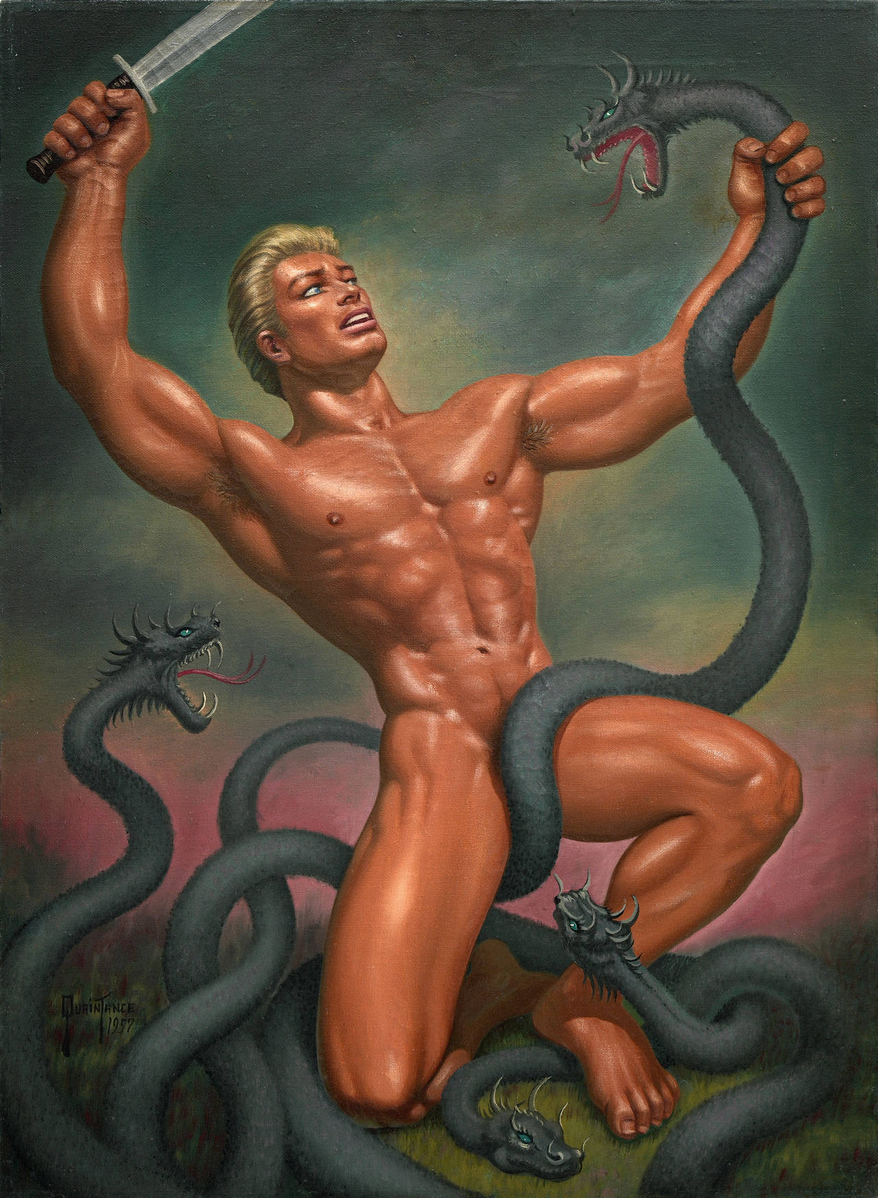 George Quaintance Nude Painting - Hercules
