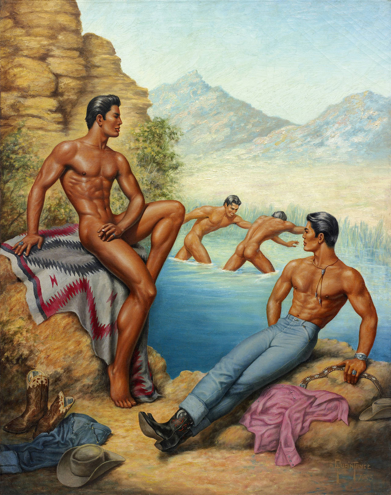 George Quaintance Figurative Painting - Navajo