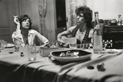 Retro Mick Jagger & Keith Richards Dining, Black & White Photography, Fine Art Print
