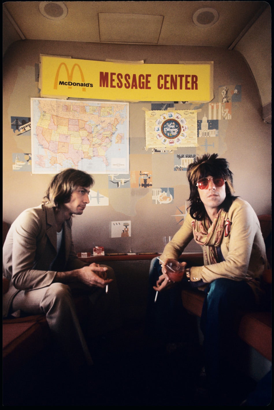 Ethan Russell Portrait Photograph - Charlie Watts and Keith Richards "Message Center"