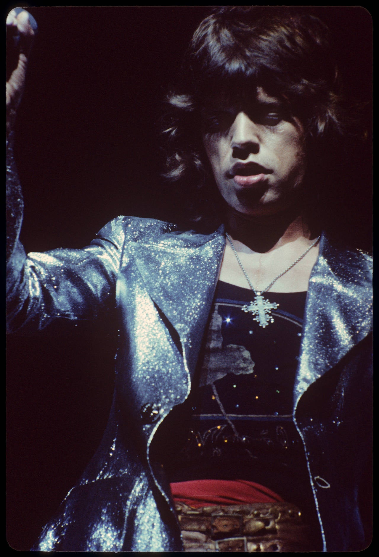 Ethan Russell Portrait Photograph - Mick Jagger "Cross"