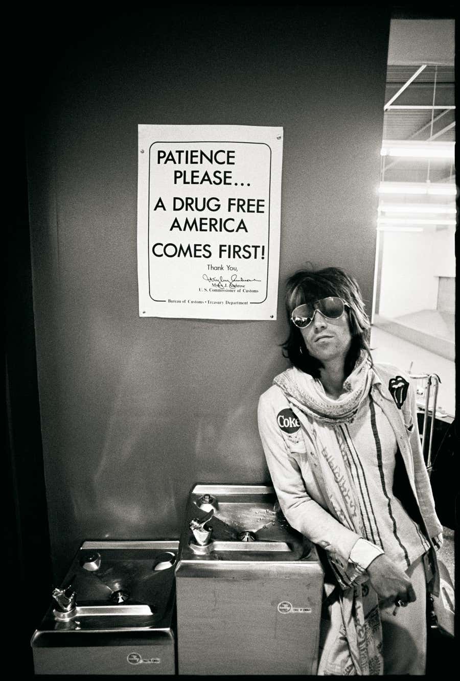 Keith Richards "Patience Please" 1972 Rolling Stones, Black & White Print