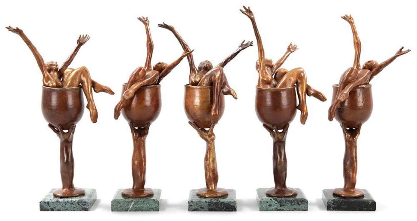 John William Mills Figurative Sculpture - La Belle Epoque Novelle