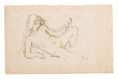 Liegender Akt mit Schleier (Recumbent Nude With Veil)