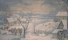 Winterlandschaft (Winter Landscape) - New Objectivity, German, Oil/Canvas, 1920