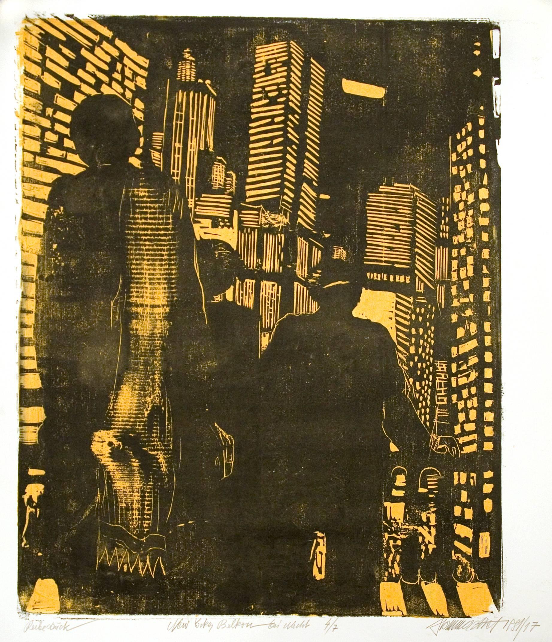 New York Balkony at Night 4/7 - Print by Robert Hammerstiel