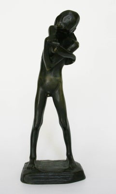 Le petit blessé (The hurt boy) - Bronze, Figurative, Modern, Male Nude, 1890's