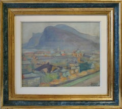 Vintage Salzburg - Oil/Canvas, Landscape, Austria, Modern, 1930's, Colorful, Figurative