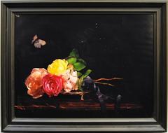 Still life with Roses and Butterfly - Stunning Light Photographic Print