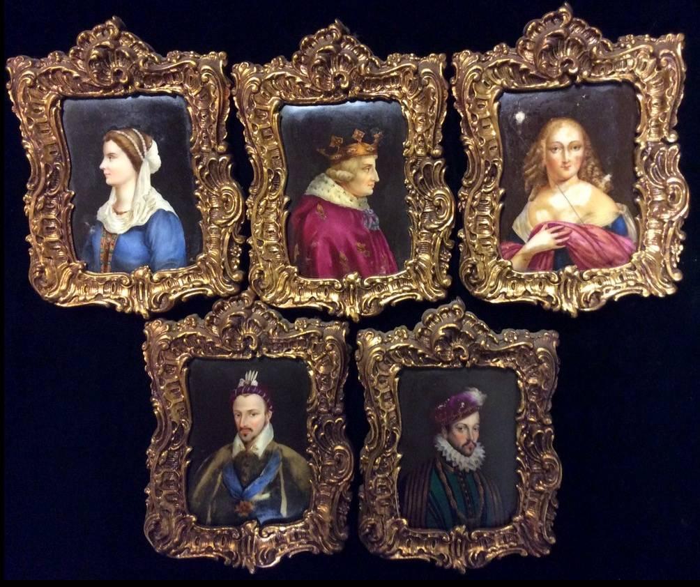 The European Royal Family - Group of Five 19th Century Portrait Miniatures - Art by Unknown