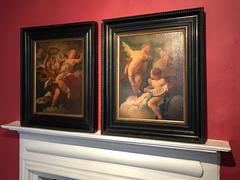 18th Century French Rococo Pair Oil Paintings Cherubs - Old Masters