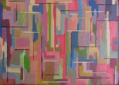 Abstract Oil Painting Circa 1970s 1980s Modern British Vintage