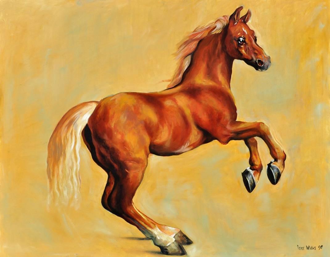 Peter Willis Animal Painting - Whistlejacket - Large Oil Painting after George Stubbs