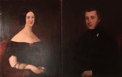 The Victorian Couple... Pair of 19th century English Portraits, oils on canvas