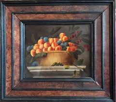 Classical Peaches, Apricots and Cherries - Italian Oil Painting Classical Peaches, Apricots and Cherries - Italian Oil Painting