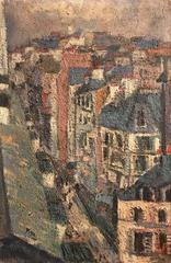 Rue de Paris 1961 - Large French Post-Impressionist Oil Painting