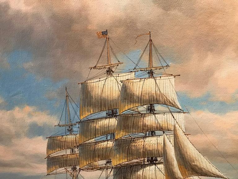 James Hardy Boston Harbour American Merchant Ship Large Oil