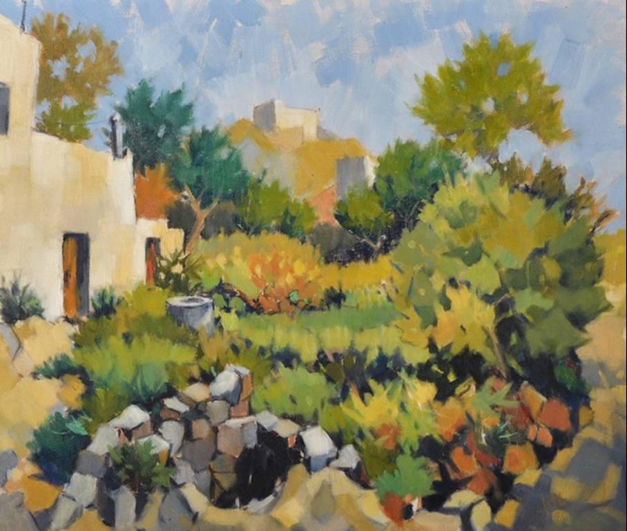 Landscape Painting Unknown - Peinture à l'huile impressionniste française - Paysage provençal