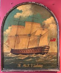 HMS VICTORY Huge Old Pub Sign Ship Oil Painting