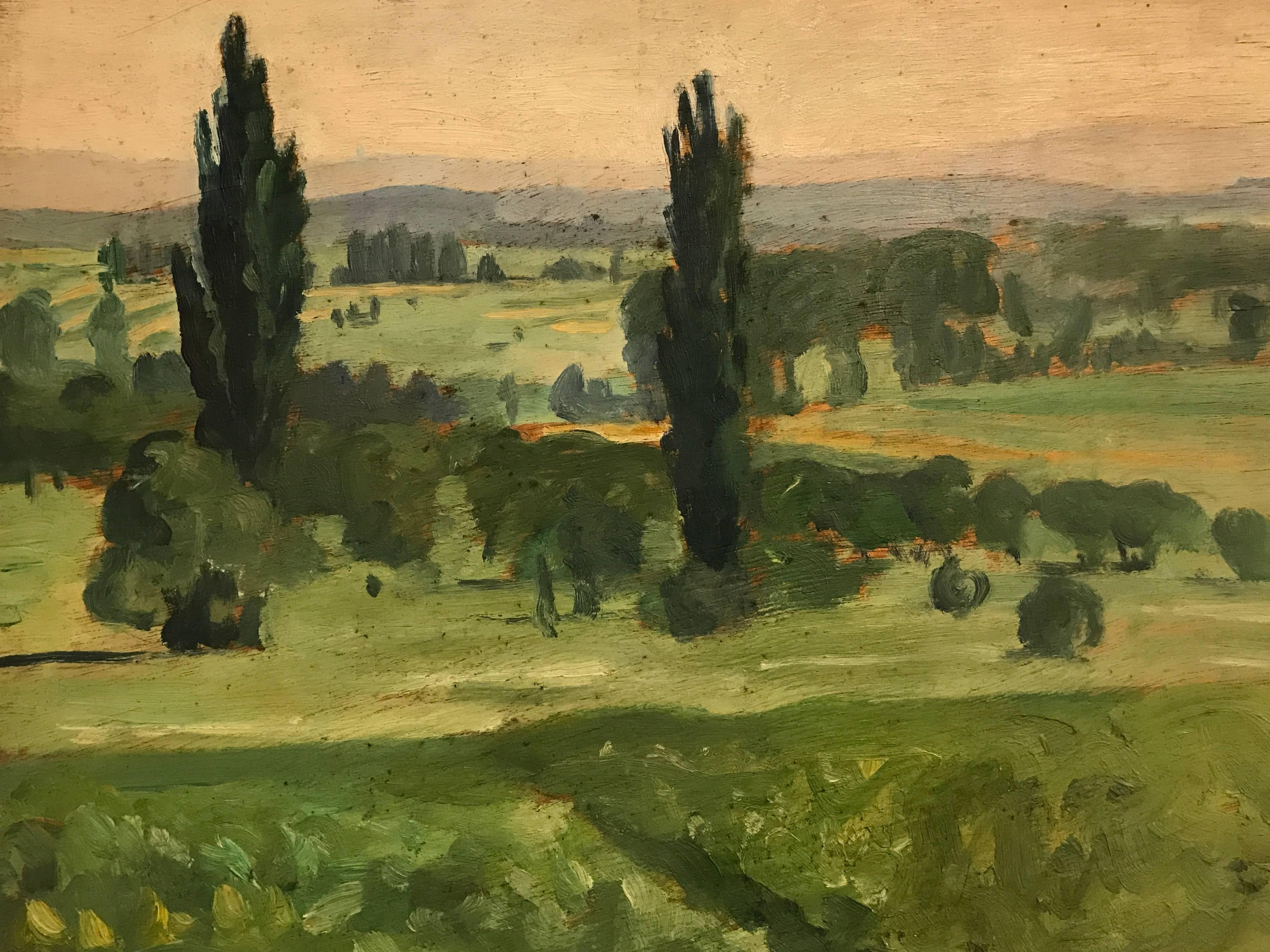 Unknown Landscape Painting - Fine 1920's French Impressionist Oil Painting Eastern French landscape
