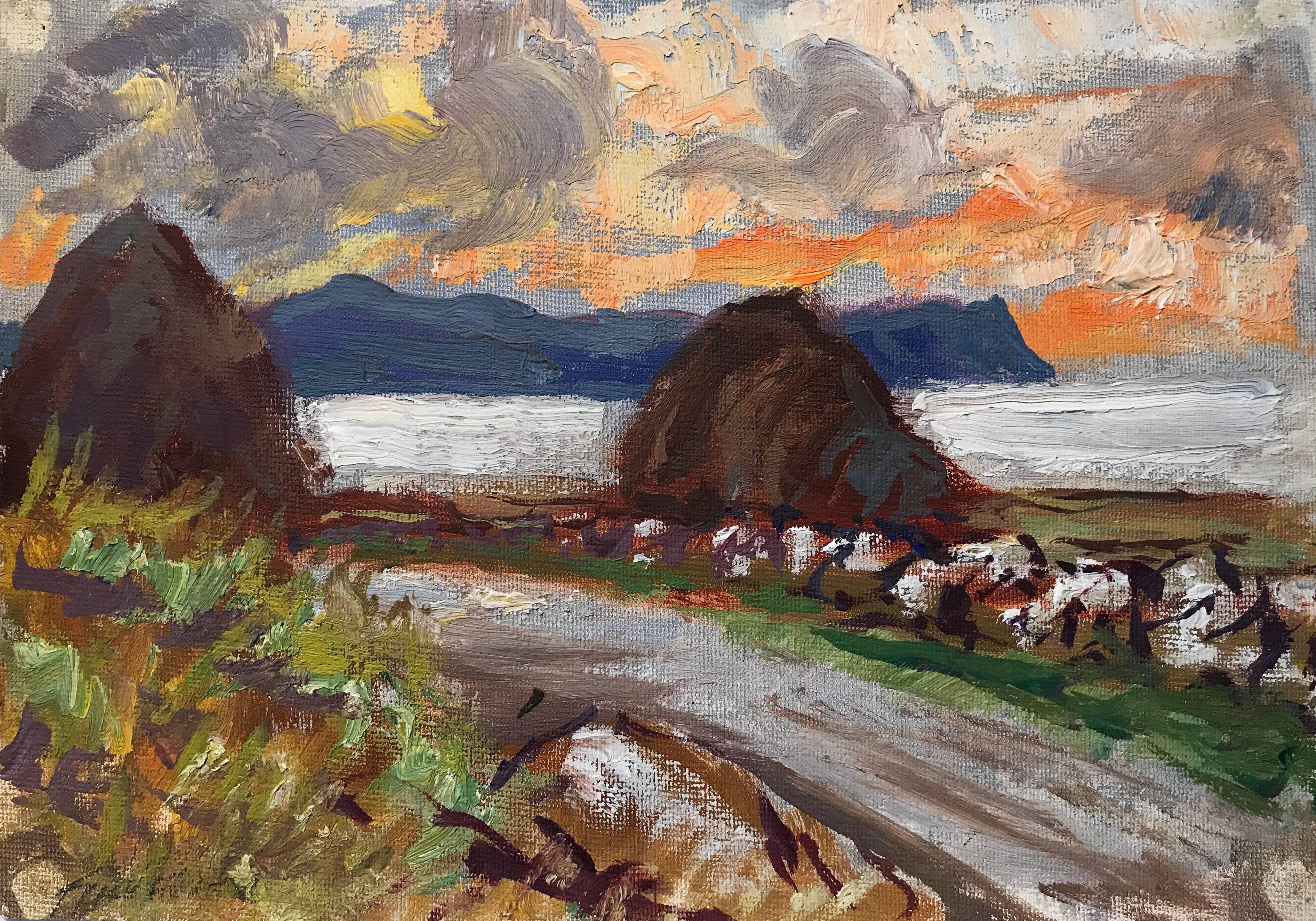 Frank Forty Landscape Painting - Original Irish Impressionist Oil Painting Atlantic Coast Donegal