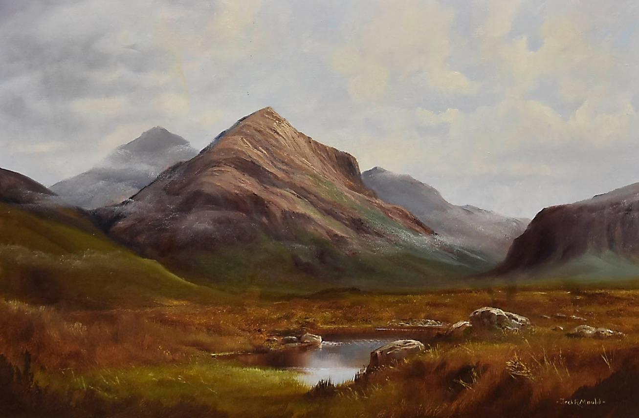 Jack R. Mould Landscape Painting - Scottish Landscape Glen Sligachan, Black Cullin Hills Isle of Skye